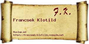 Francsek Klotild névjegykártya